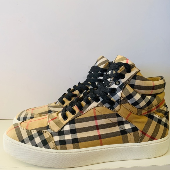 BURBERRY REETH Canvas High-Tops Sneakers - Picture 6 of 10